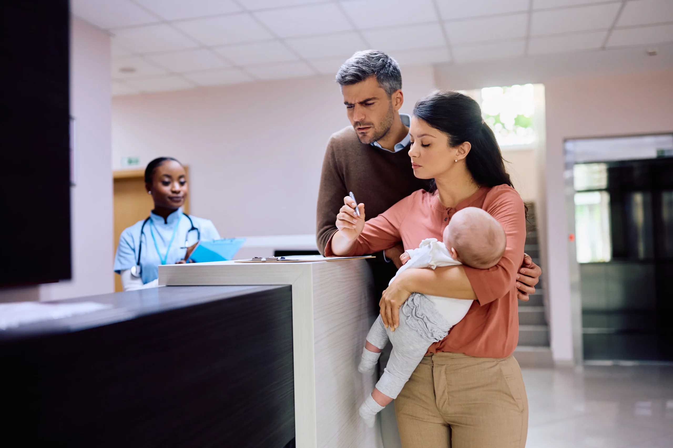 Parents caring for a baby after a birth injury in Hawaii